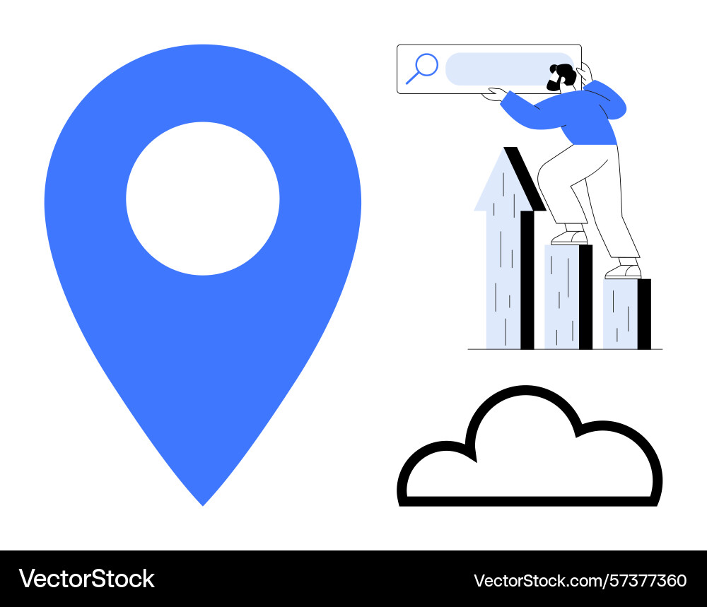 Navigation pin cloud computing and growth Navigation pin cloud computing and growth vector image