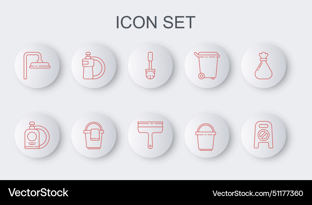 Set line wet floor and cleaning in progress Set line wet floor and cleaning in progress Vector Image