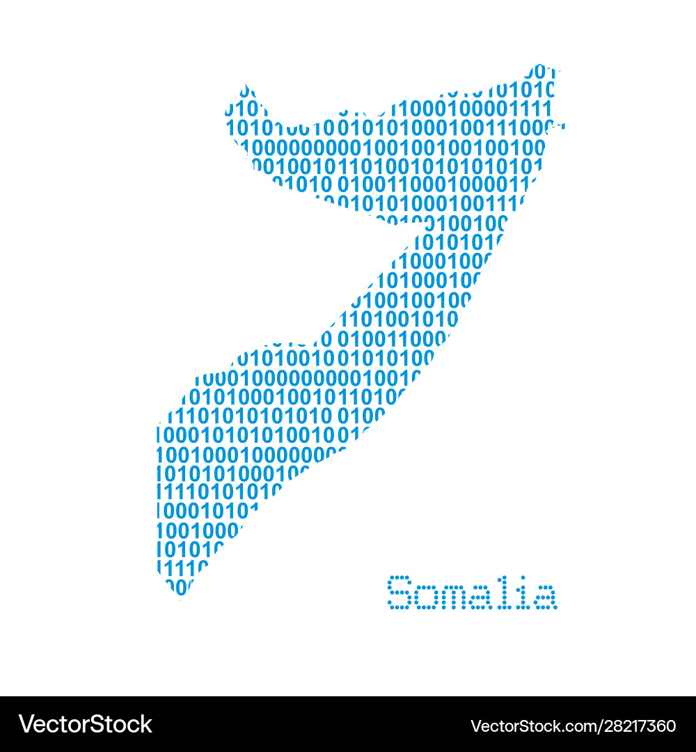 Somalia Map - Binary Code Vector Image