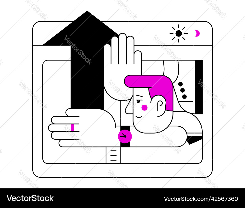 Work in the system - colorful flat design style Vector Image