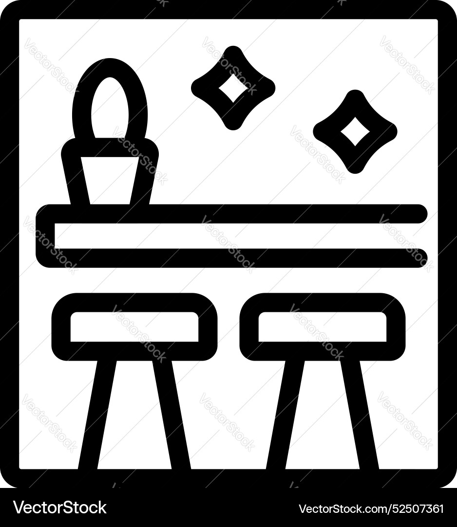 Bar counter with stools shining clean for happy Bar counter with stools shining clean for happy Vector Image