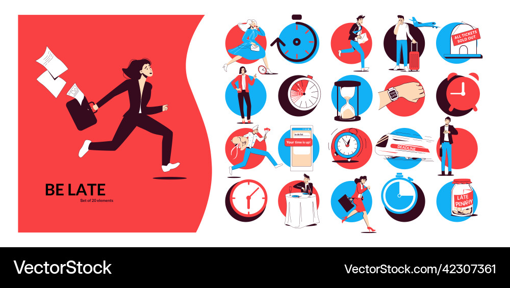 Be late round compositions vector image