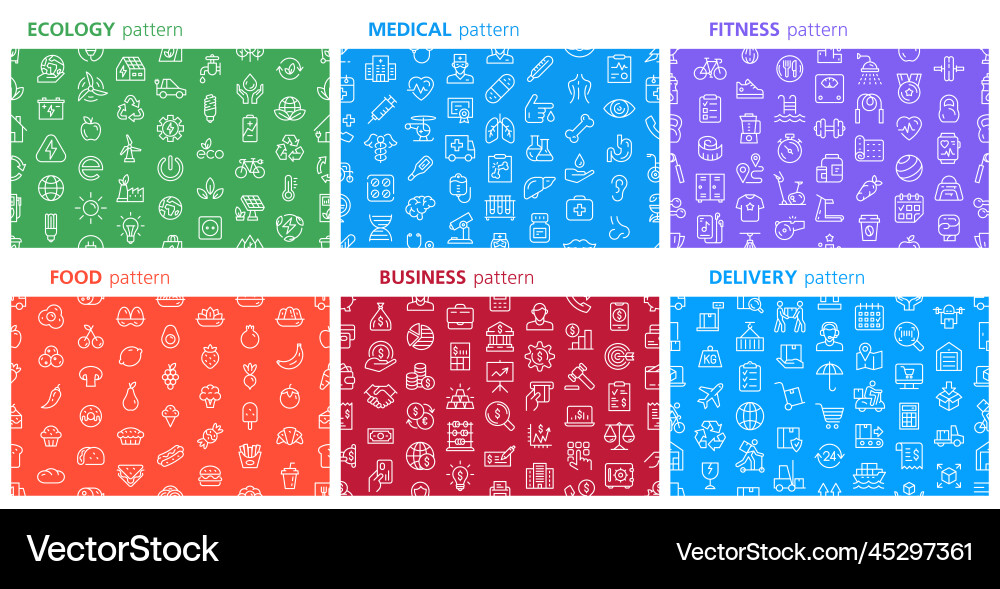 Big set pattern with icons Vector Image