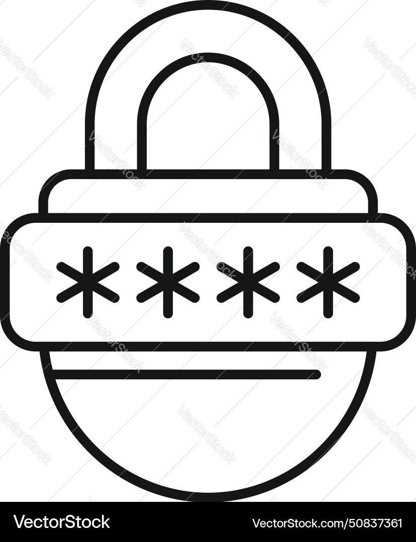 Lock online data icon outline access Vector Image