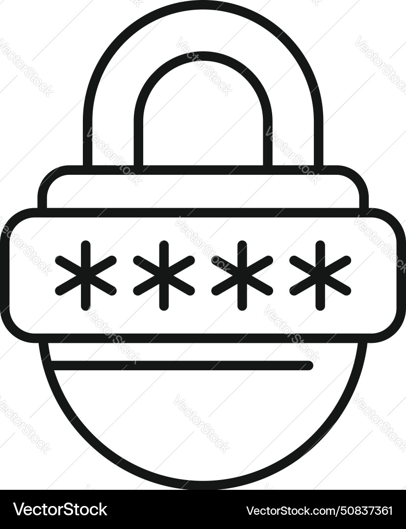 Lock online data icon outline access vector image