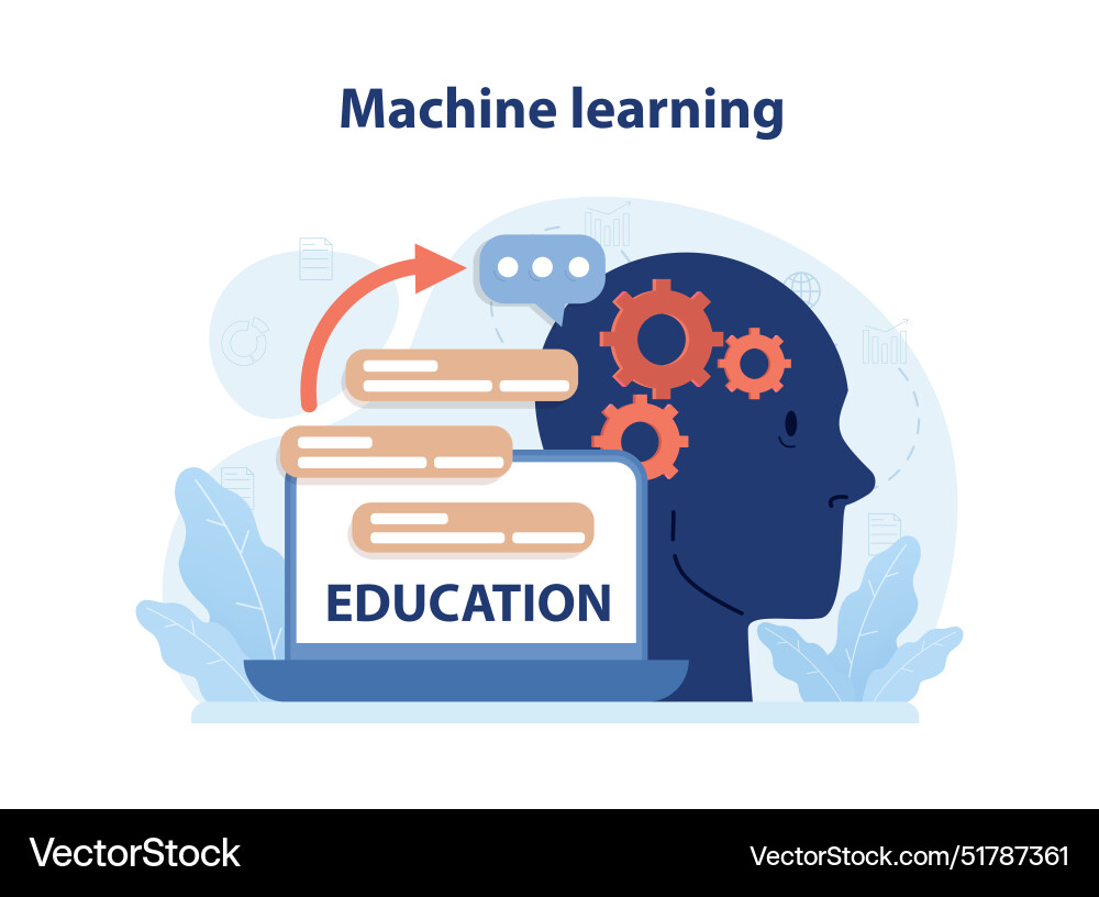 Machine learning big data science technology Machine learning big data science technology vector image