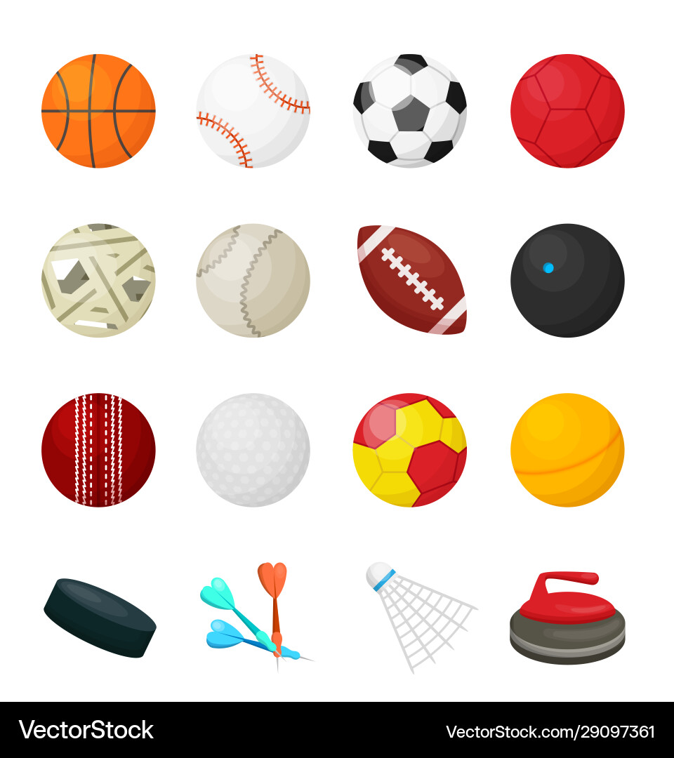 Sports Balls Collection Vector Image