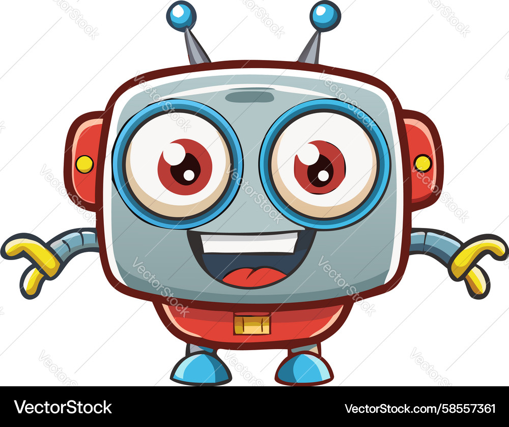 Surprised Robot Character Vector Image