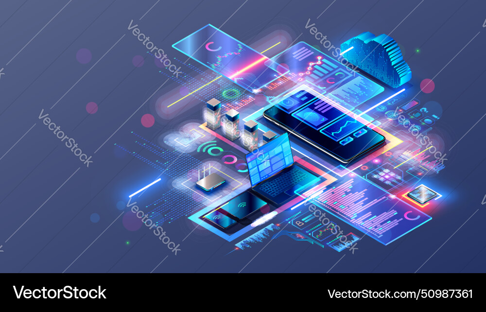 Web develop mobile app responsive site Web develop mobile app responsive site vector image