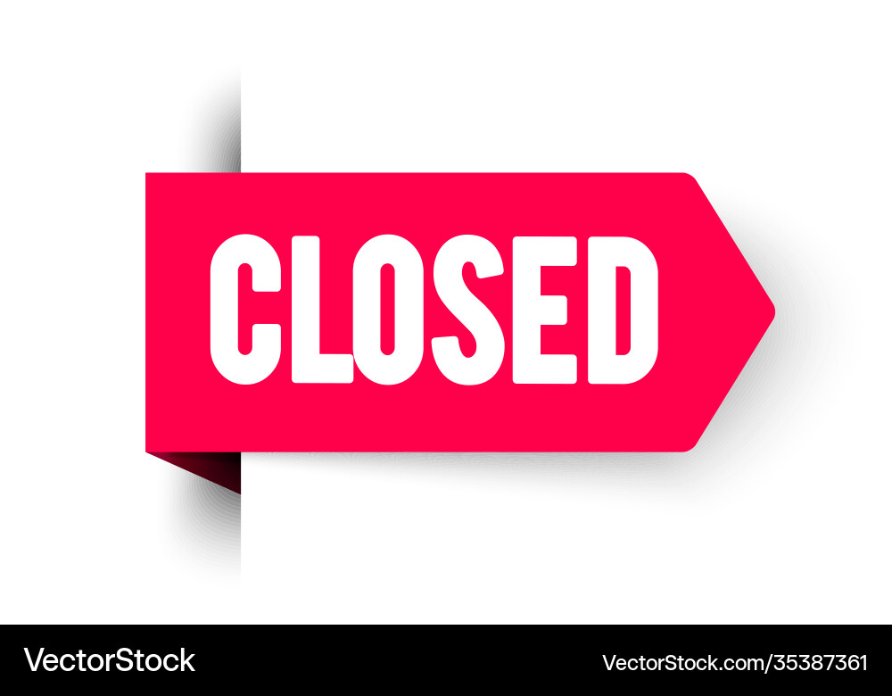 Web shop corner label with text closed Web shop corner label with text closed vector image