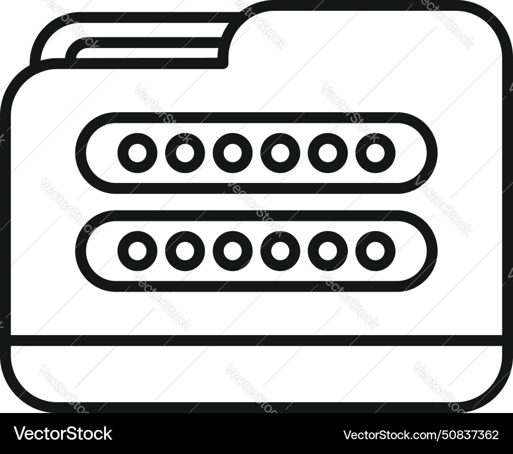 Access folder passcode icon outline id Access folder passcode icon outline id vector image