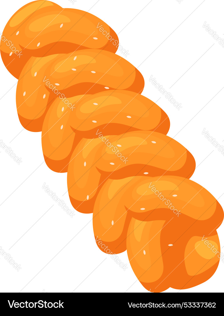 Delicious challah bread loaf lying horizontally Delicious challah bread loaf lying horizontally vector image