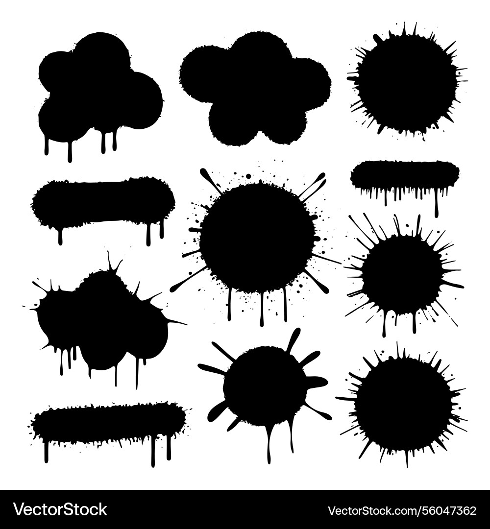Ink splatter shapes collection a set of abstract Ink splatter shapes collection a set of abstract vector image