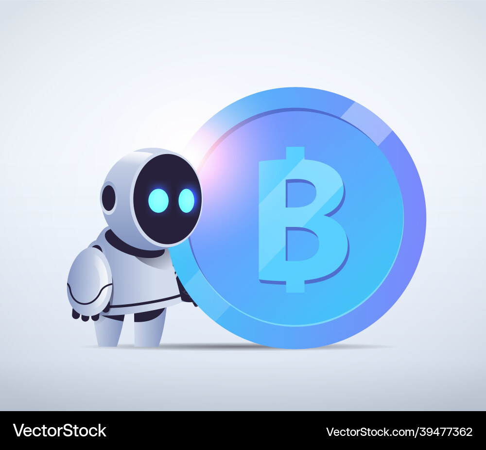 Robot holding bitcoin crypto currency web money – Royalty-Free Vector |  VectorStock
