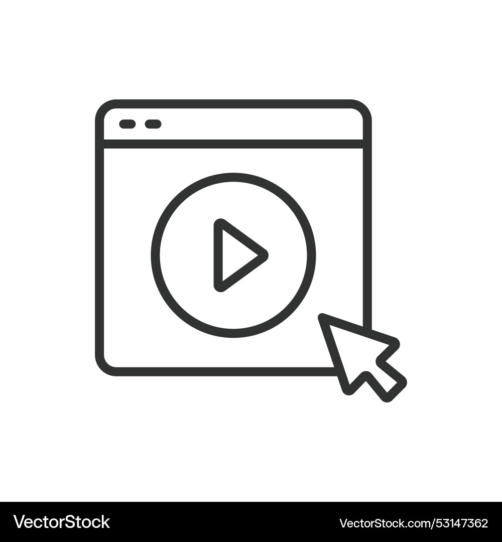 Web video in line design player streaming online vector image