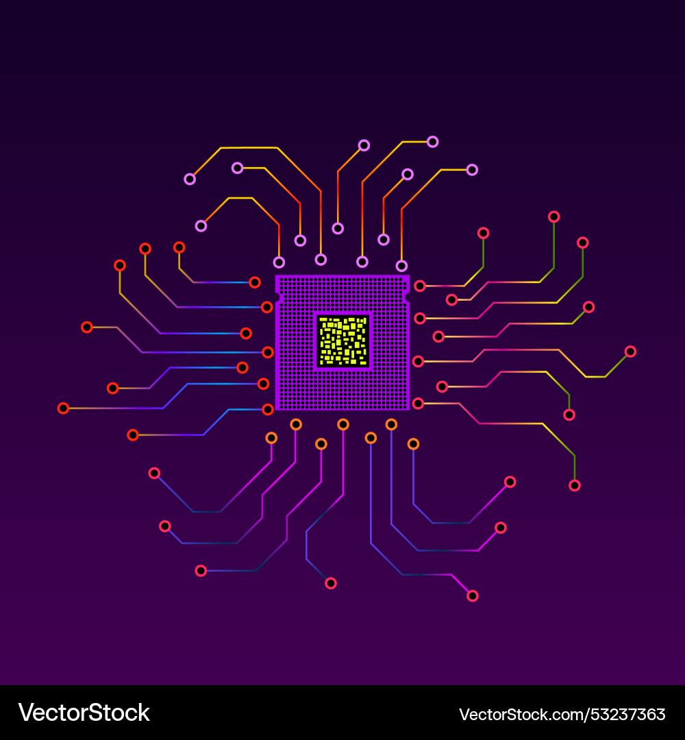 Cpu Mikroprozessor Mikrochip Leiterplatte Cpu Mikroprozessor Mikrochip Leiterplatte vektorbild