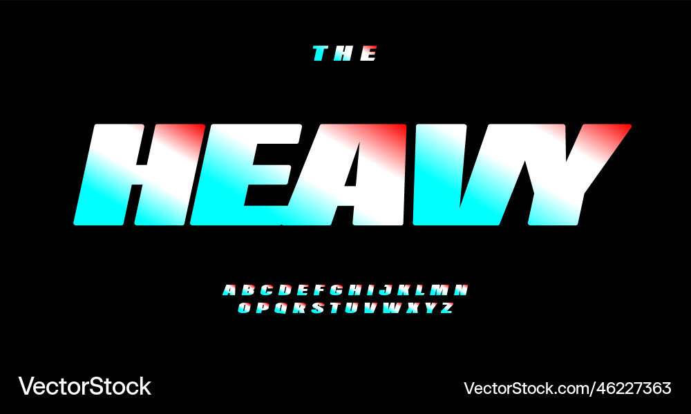 Heavy alphabet fat font bold sans serif italic Heavy alphabet fat font bold sans serif italic vector image
