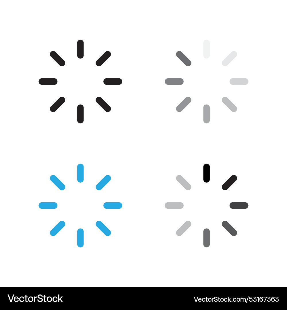 Loading icon set circular progress symbols Loading icon set circular progress symbols vector image