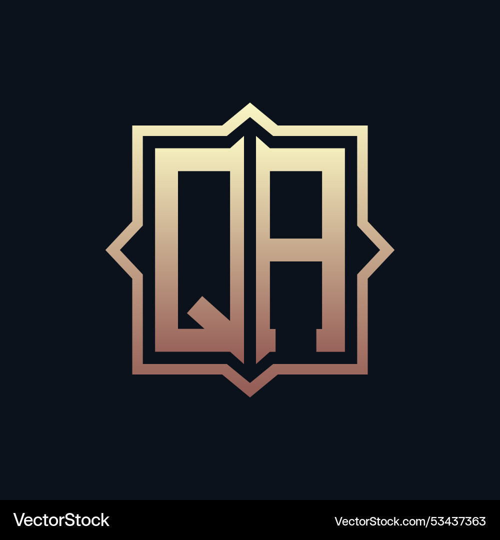 Luxury initial qa monogram logo design elegant Luxury initial qa monogram logo design elegant Vector Image