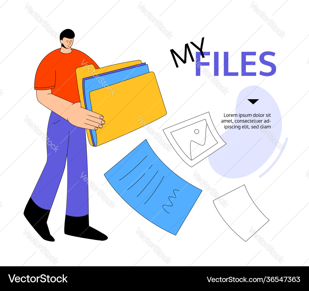 My files - modern colorful flat design style web My files - modern colorful flat design style web vector image