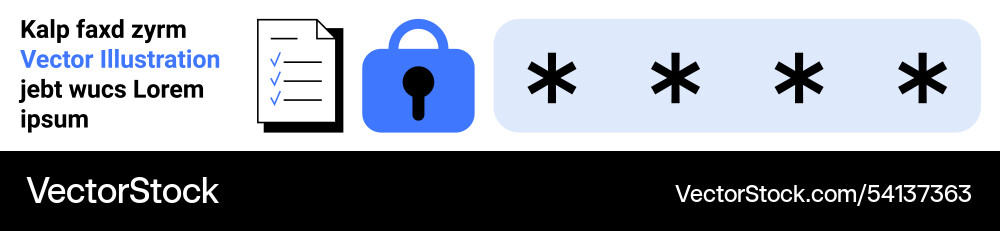 Secure file access with lock document vector image