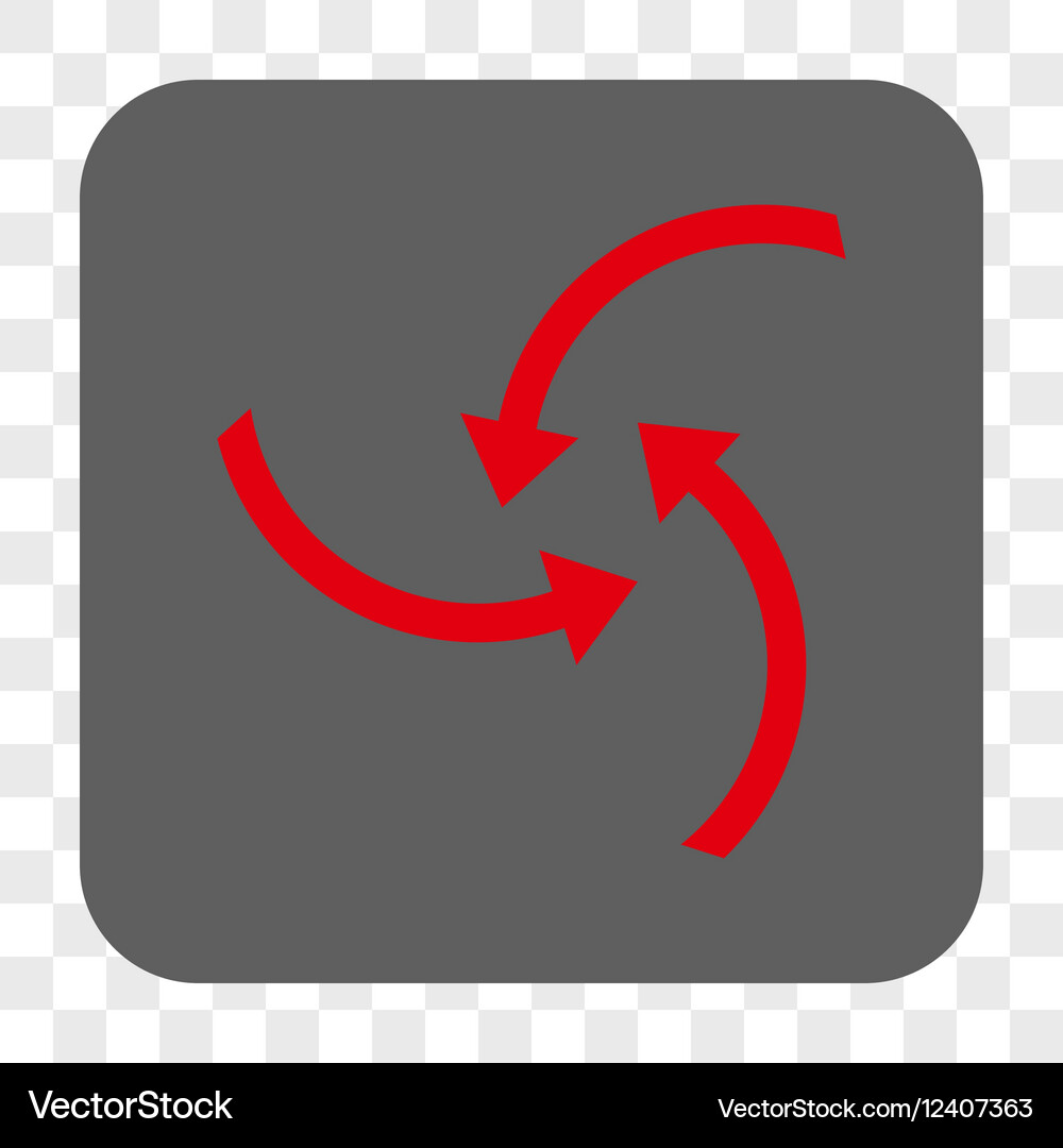Swirl arrows rounded square button Vector Image