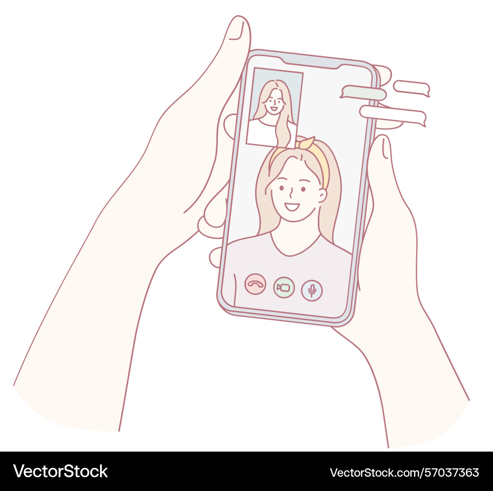 Virtual communication and connection made possible Virtual communication and connection made possible Vector Image
