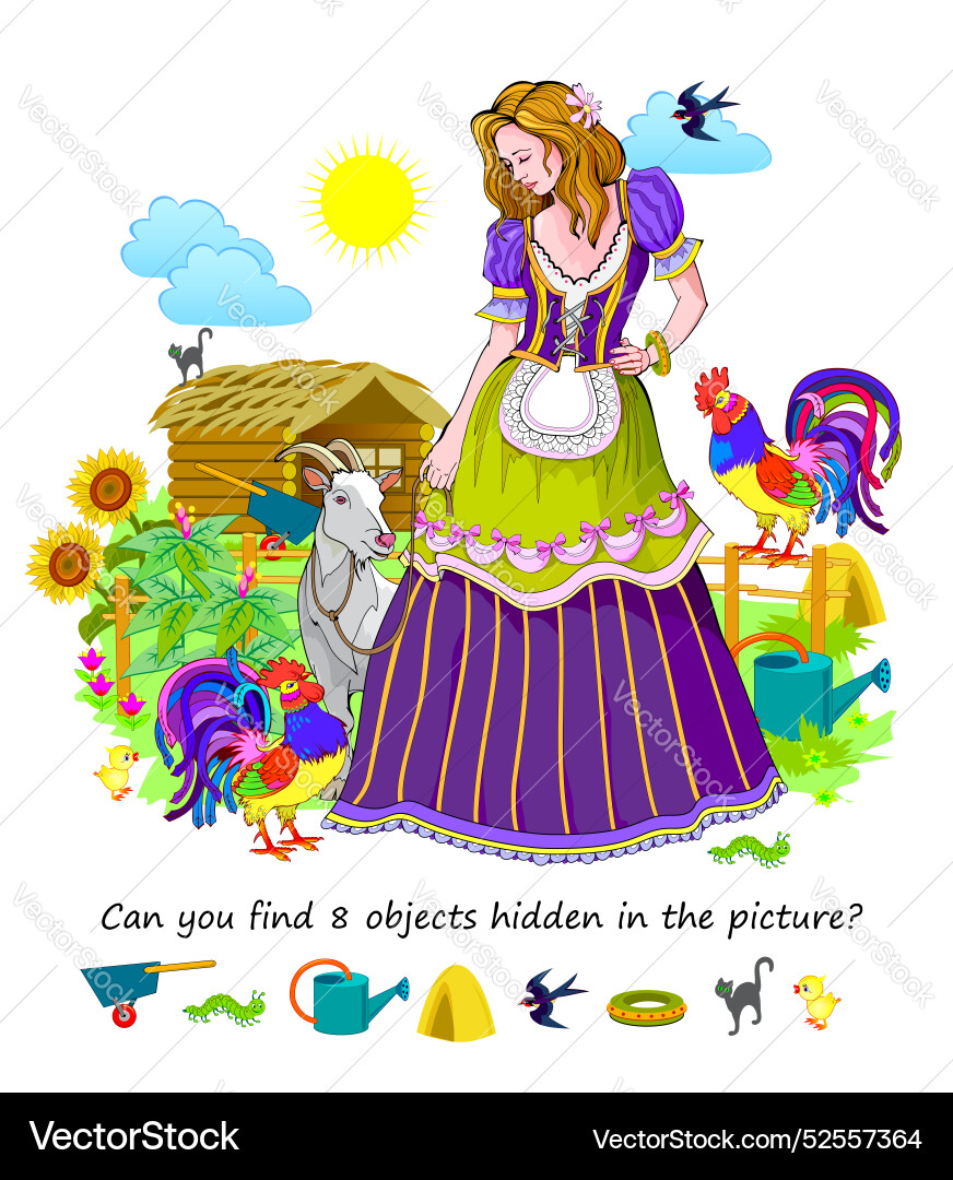 Can you find 8 objects hidden in the picture Can you find 8 objects hidden in the picture vector image