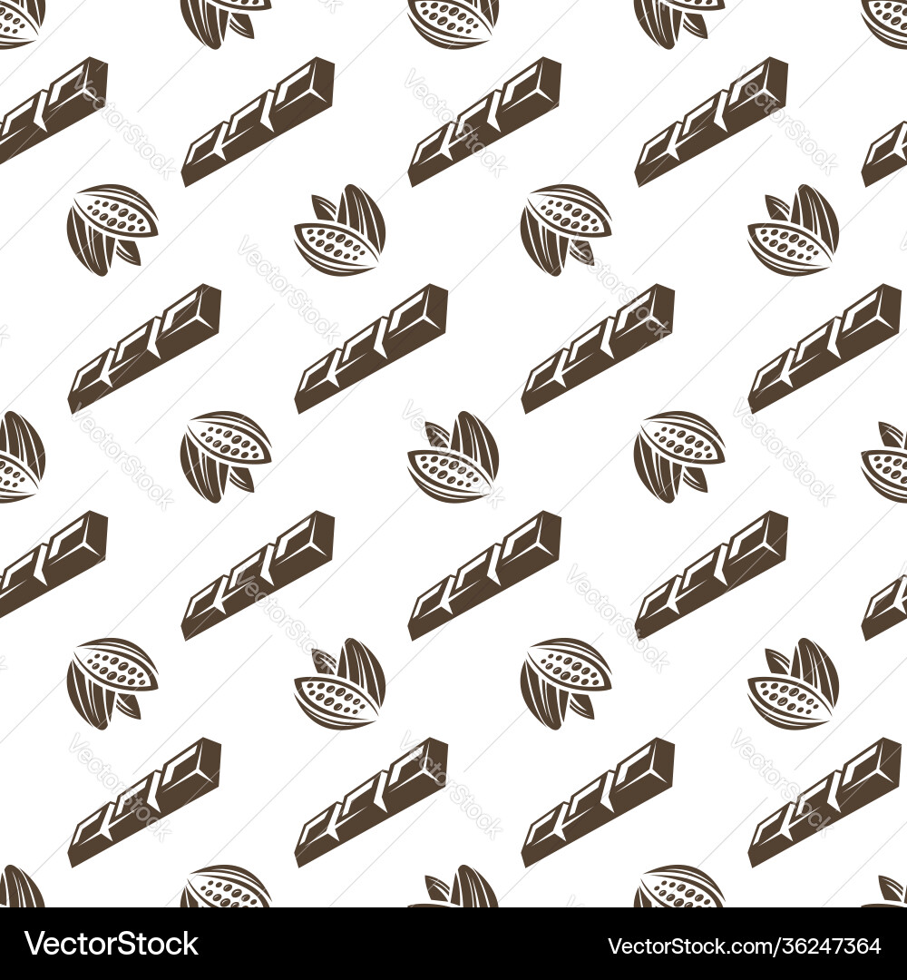 Cocoa seamless pattern vector image