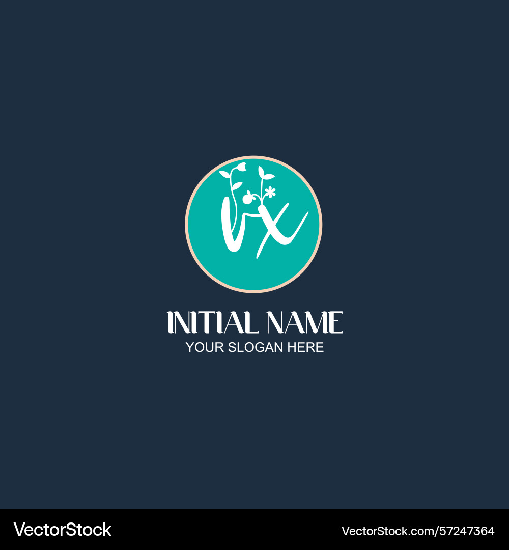 Elegant vx initial logo design with botanical Elegant vx initial logo design with botanical Vector Image