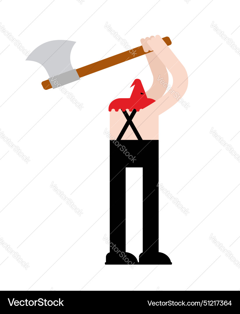 Executioner with ax isolated butcher and axe vector image