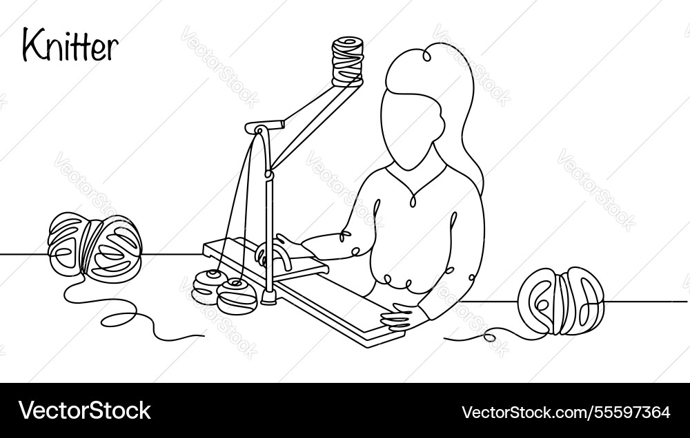 Machine knitting Machine knitting vector image