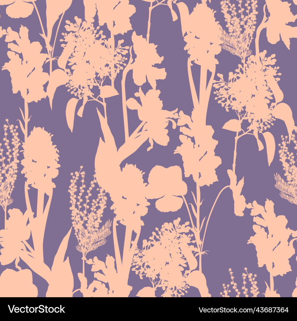 Seamless delicate pattern with spring line flowers Seamless delicate pattern with spring line flowers vector image