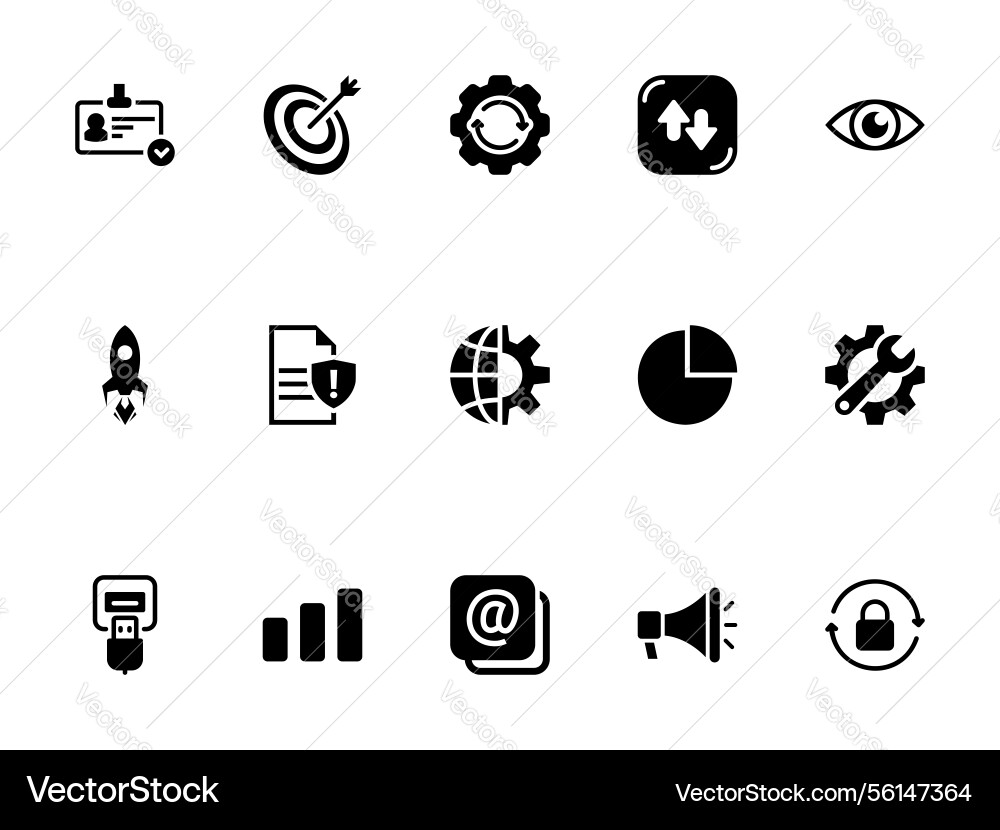 Simple icon on a theme internet rocket setup eye Simple icon on a theme internet rocket setup eye vector image