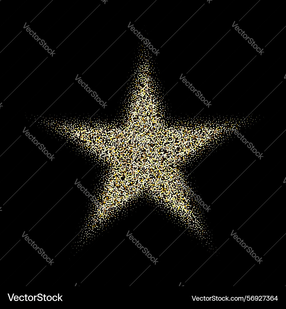 Star made of gold stipple dots Vector Image