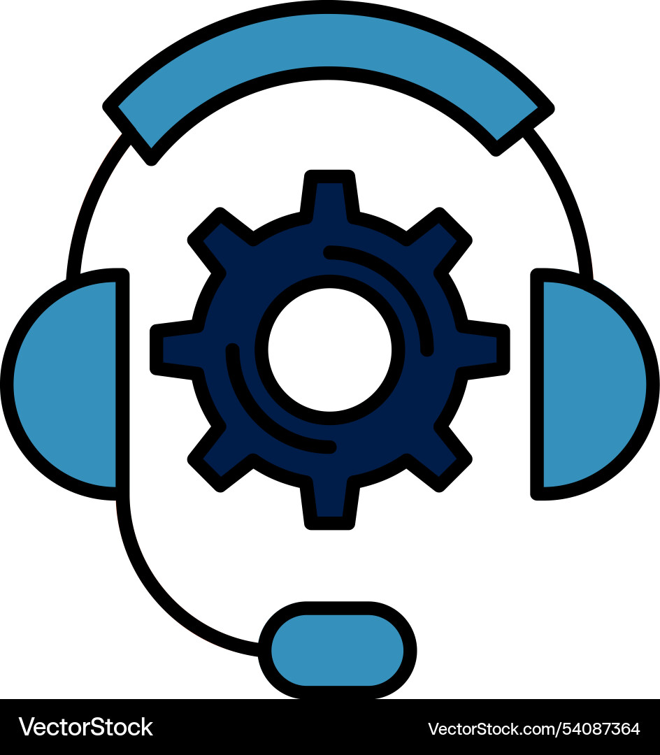 Technical support line filled icon design Vector Image