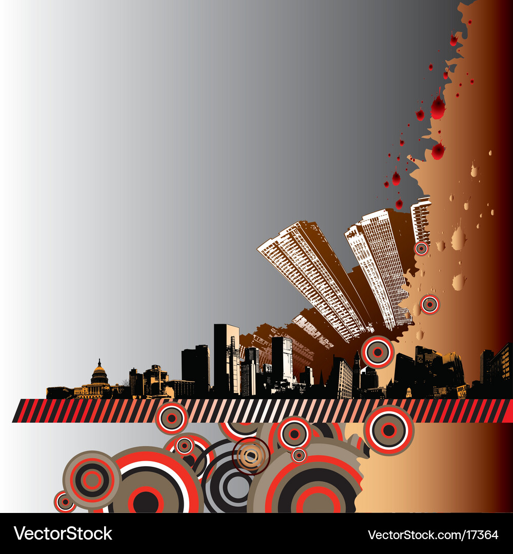 Urban Grunge Skyline Vector Image
