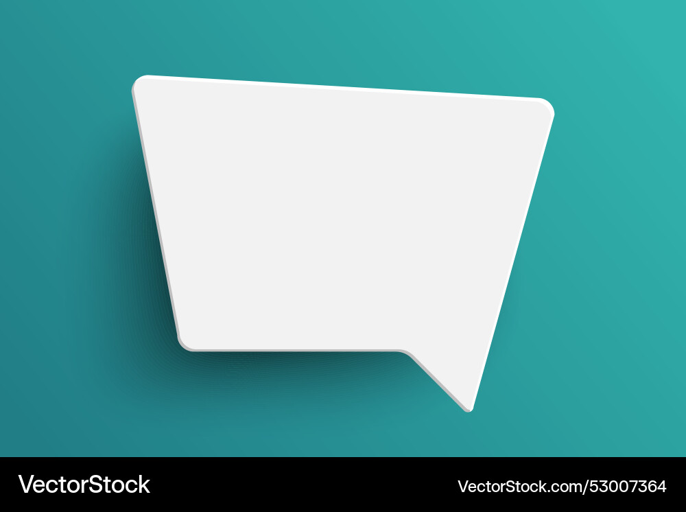 White rectangle speech bubble on green background Vector Image