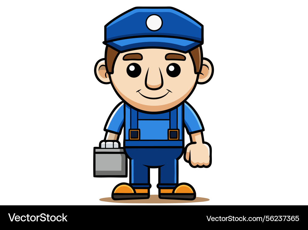 A worker using post driver tool in the field Vector Image