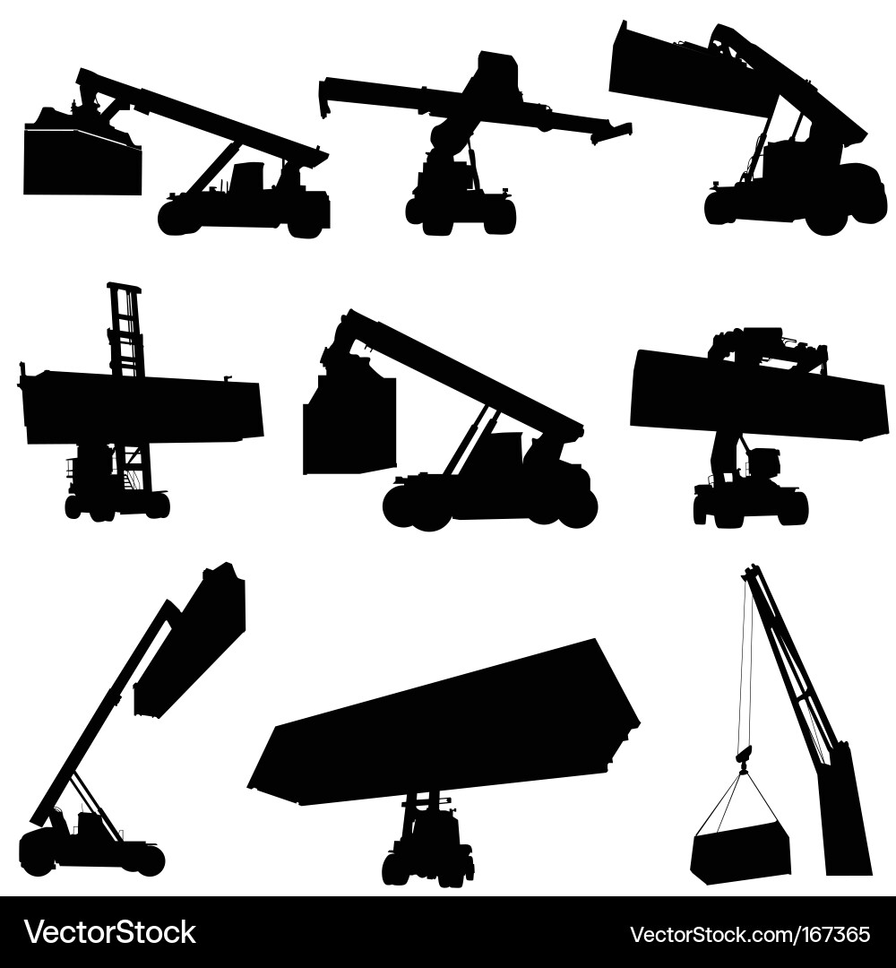Forklift set Royalty Free Vector Image - VectorStock