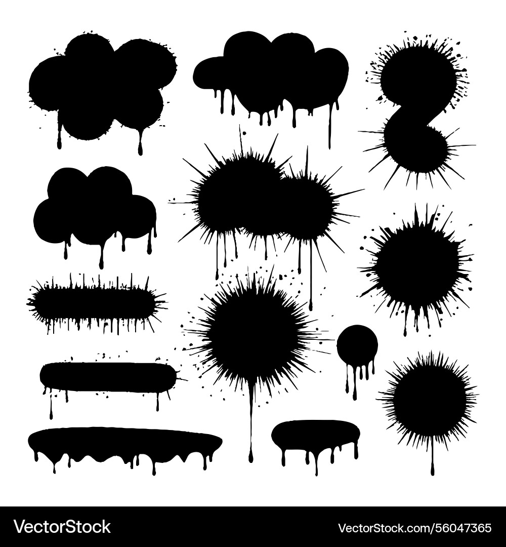 Ink splatter shapes collection a set of abstract Ink splatter shapes collection a set of abstract vector image