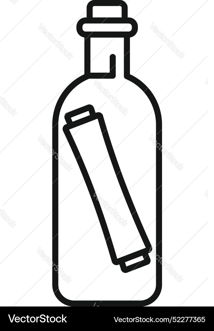 Message in a bottle with cork stopper is keeping Message in a bottle with cork stopper is keeping vector image
