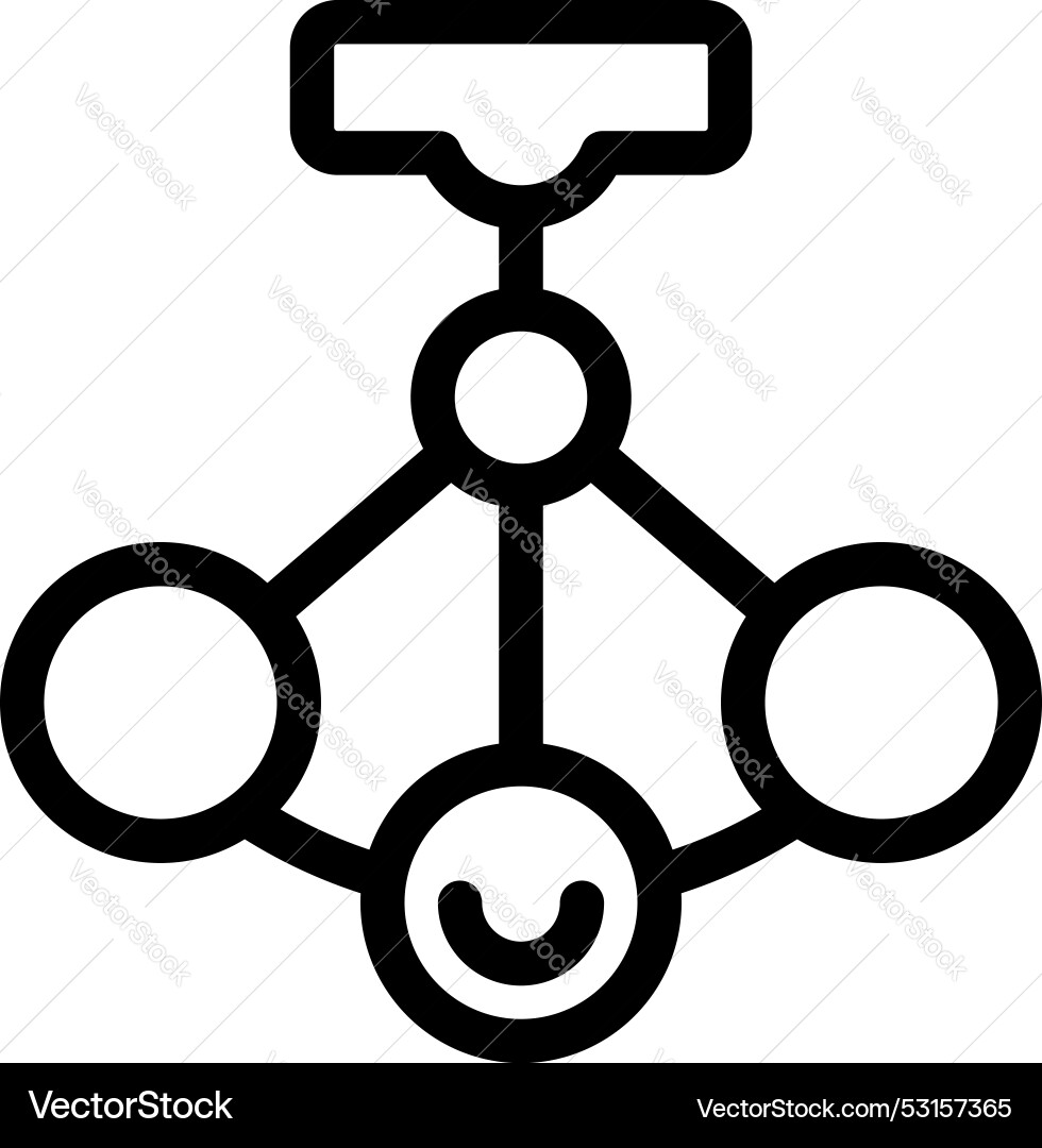 Network structure icon showing connected circles Network structure icon showing connected circles vector image
