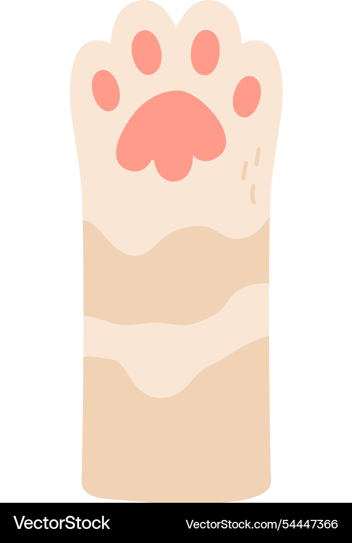 Cat paw kitty leg animal color icon Vector Image