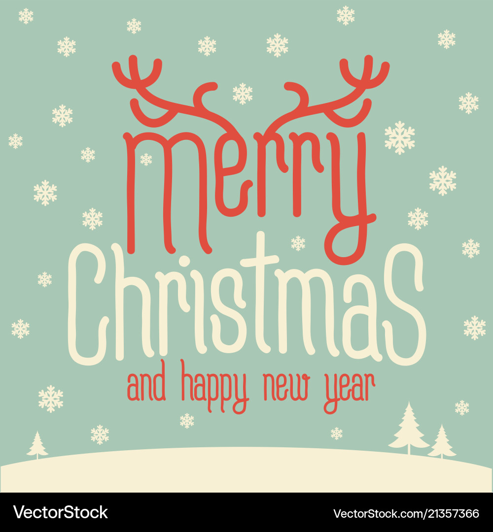 Christmas New Year Celebration Card Vector Image