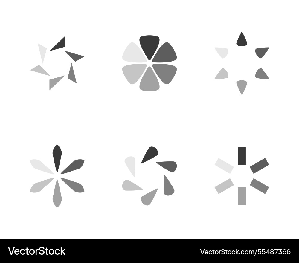 Collection loading bar status icon set of loaded vector image