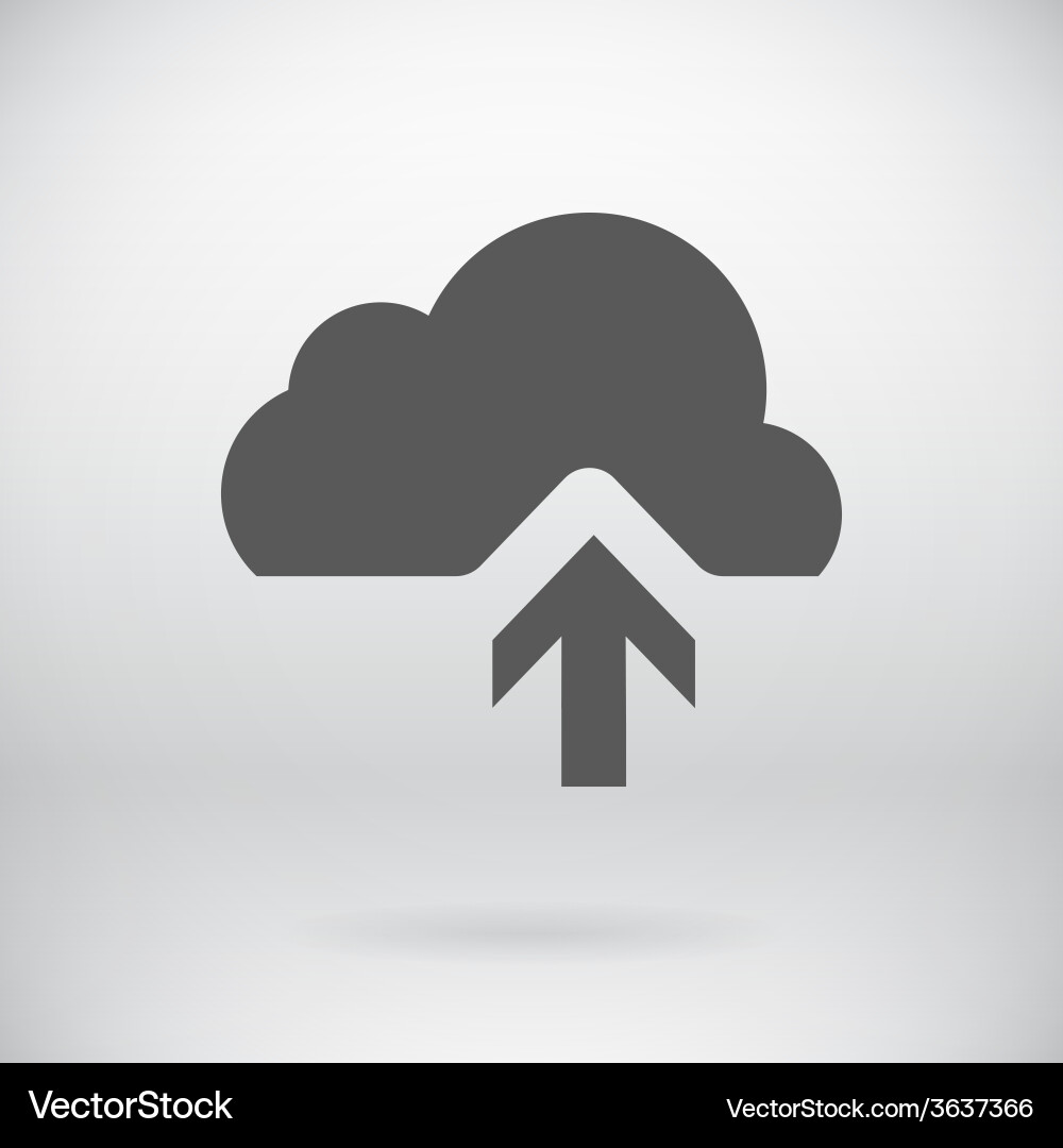 Flat download upload icon load symbol button Vector Image