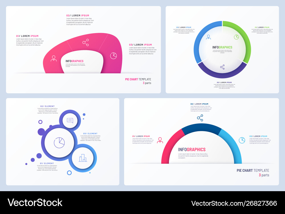 Set minimal infographic templates 3 Set minimal infographic templates 3 vector image