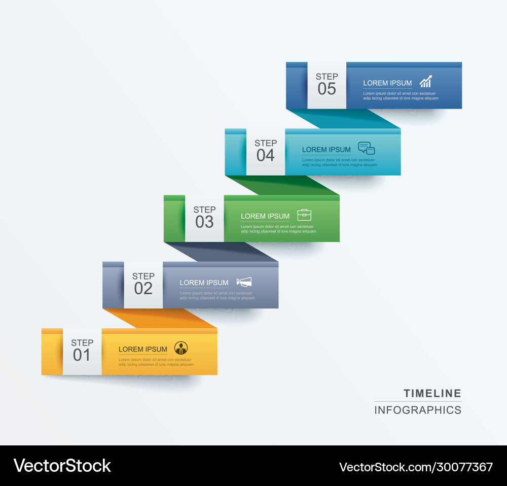 5 data infographics tab paper index template 5 data infographics tab paper index template vector image