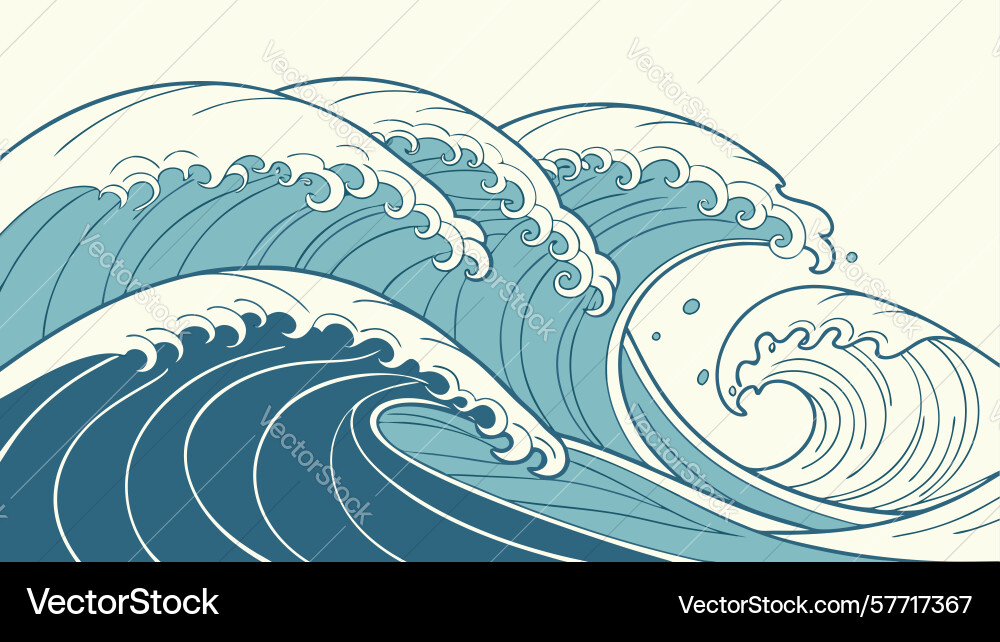 Abstract pattern of smooth flowing waves design vector image